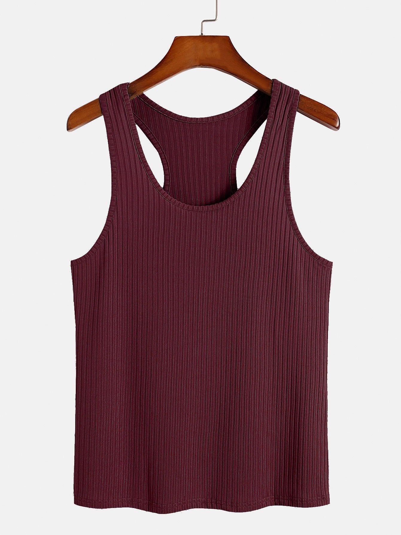 Basic Slim Ribbed Racer Back Tank - Image 5