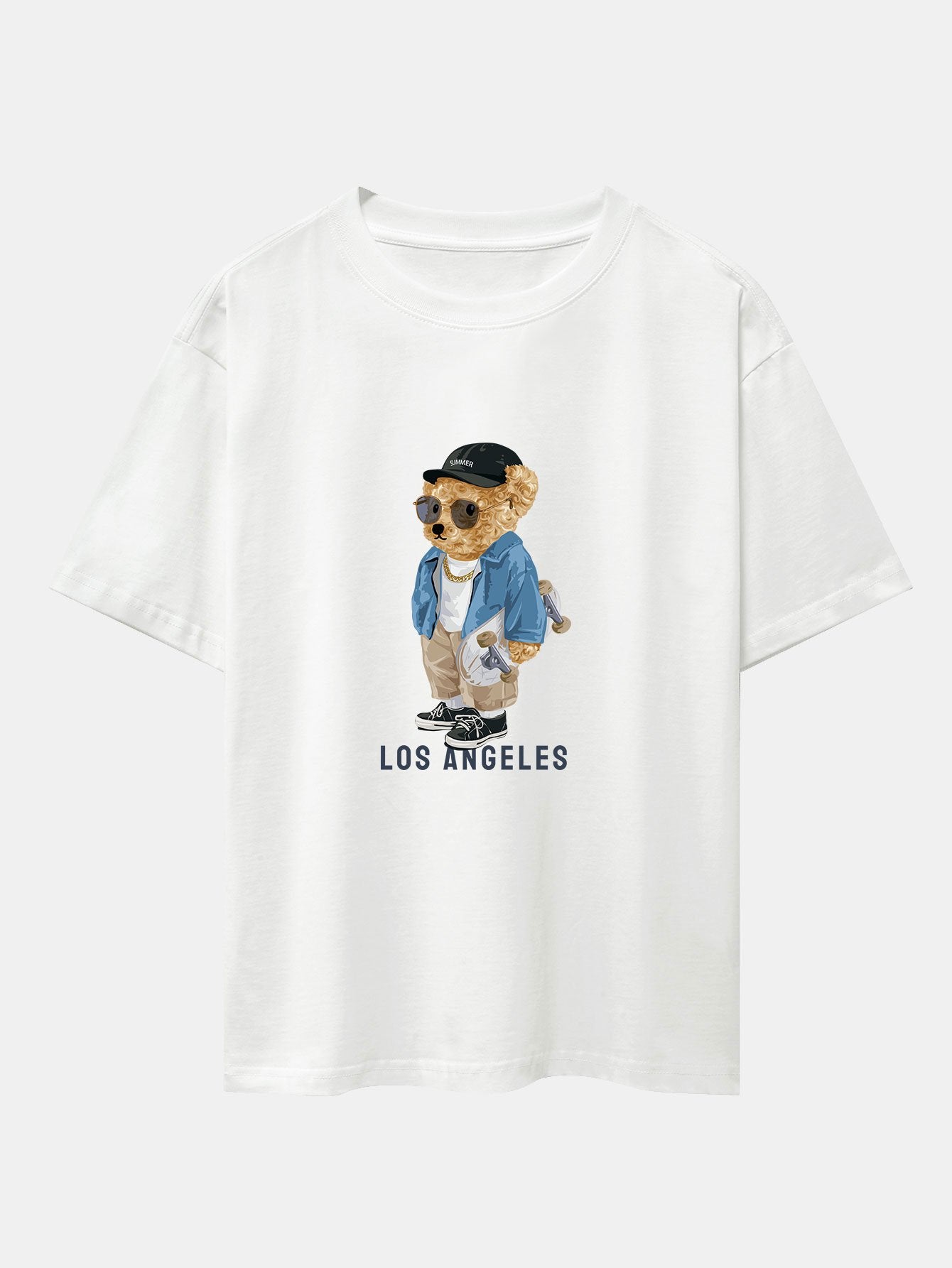 Los Angeles Skate Bear Print Heavy Weight Oversize T-Shirt - Image 11