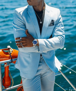 Elegant Plain Notch Lapel One Button Blazer & Pants 2Pcs Set