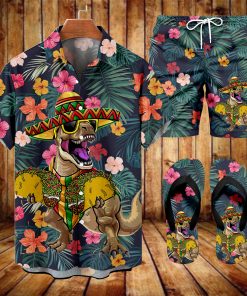 Suitmens Men's Tiki Party Hawaiian Vacation Print Three-Piece Set 029