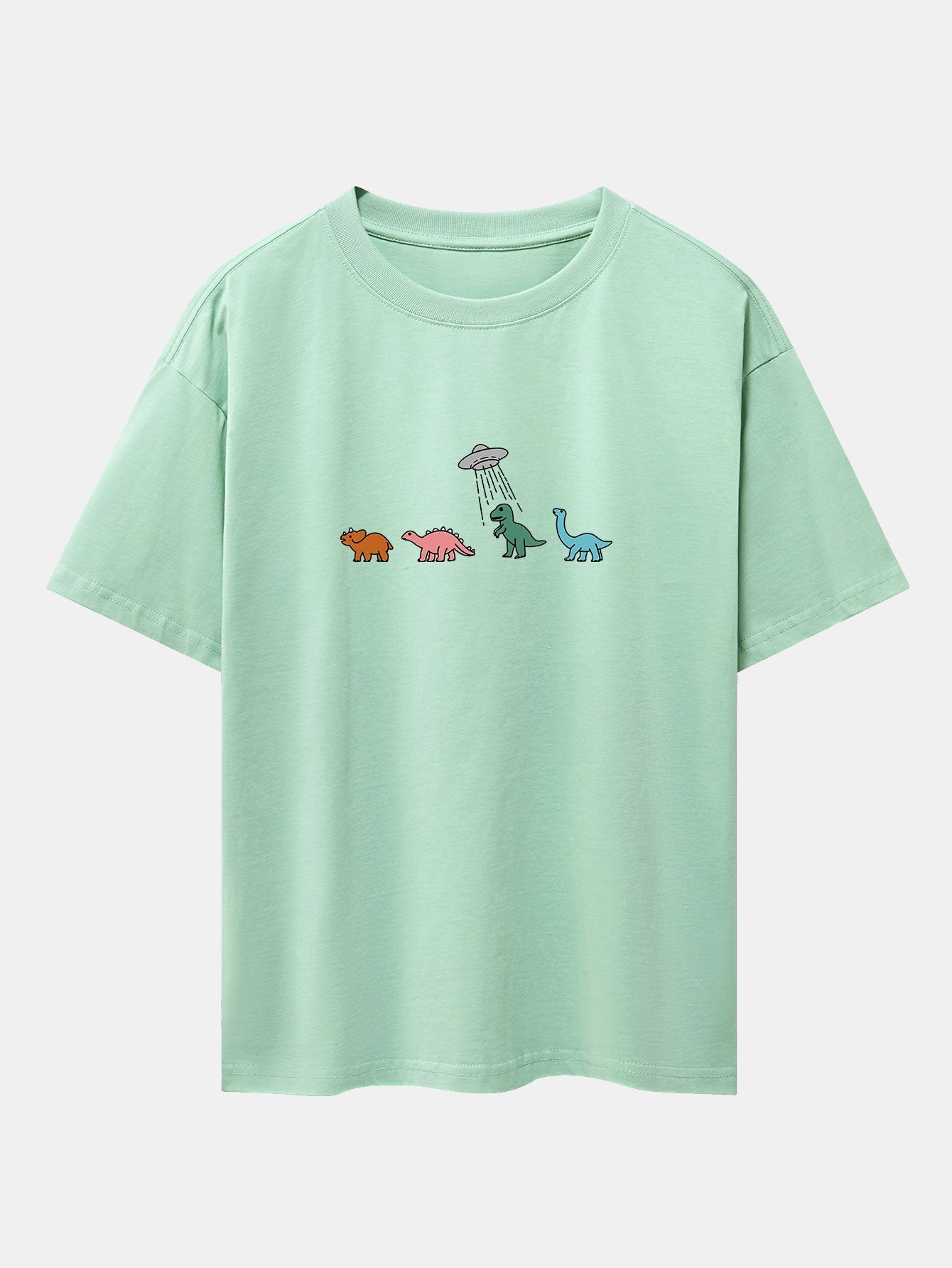 Cartoon Dinosaur Print Heavy Weight Oversize T-Shirt - Image 3
