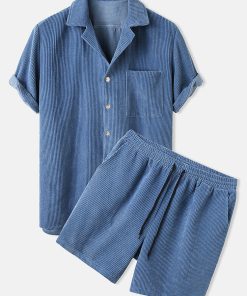 Alternative view of Corduroy Short Sleeved Revere Collar Shirt & Corduroy 5" Shorts