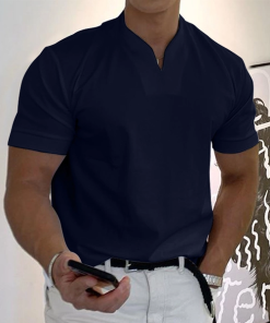 Gentleman business pocket short-sleeved fitness T-shirt