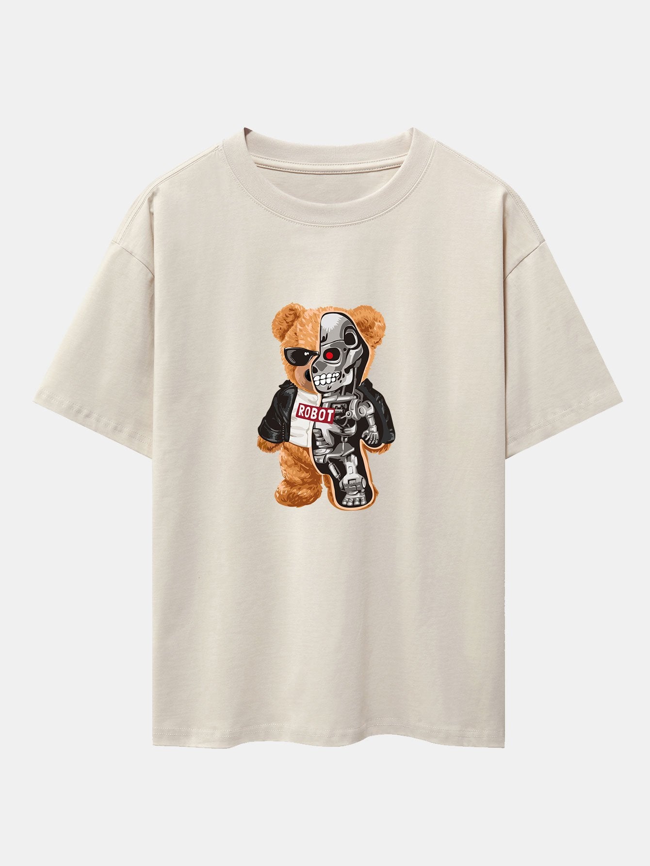 Robot Bear Print Heavy Weight Oversize T-Shirt - Image 3