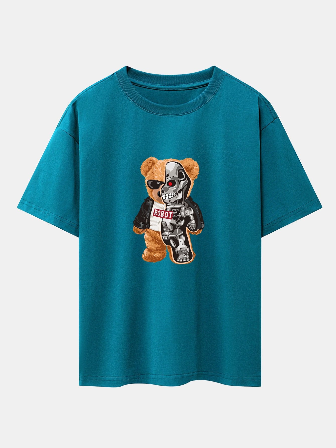 Robot Bear Print Heavy Weight Oversize T-Shirt - Image 6