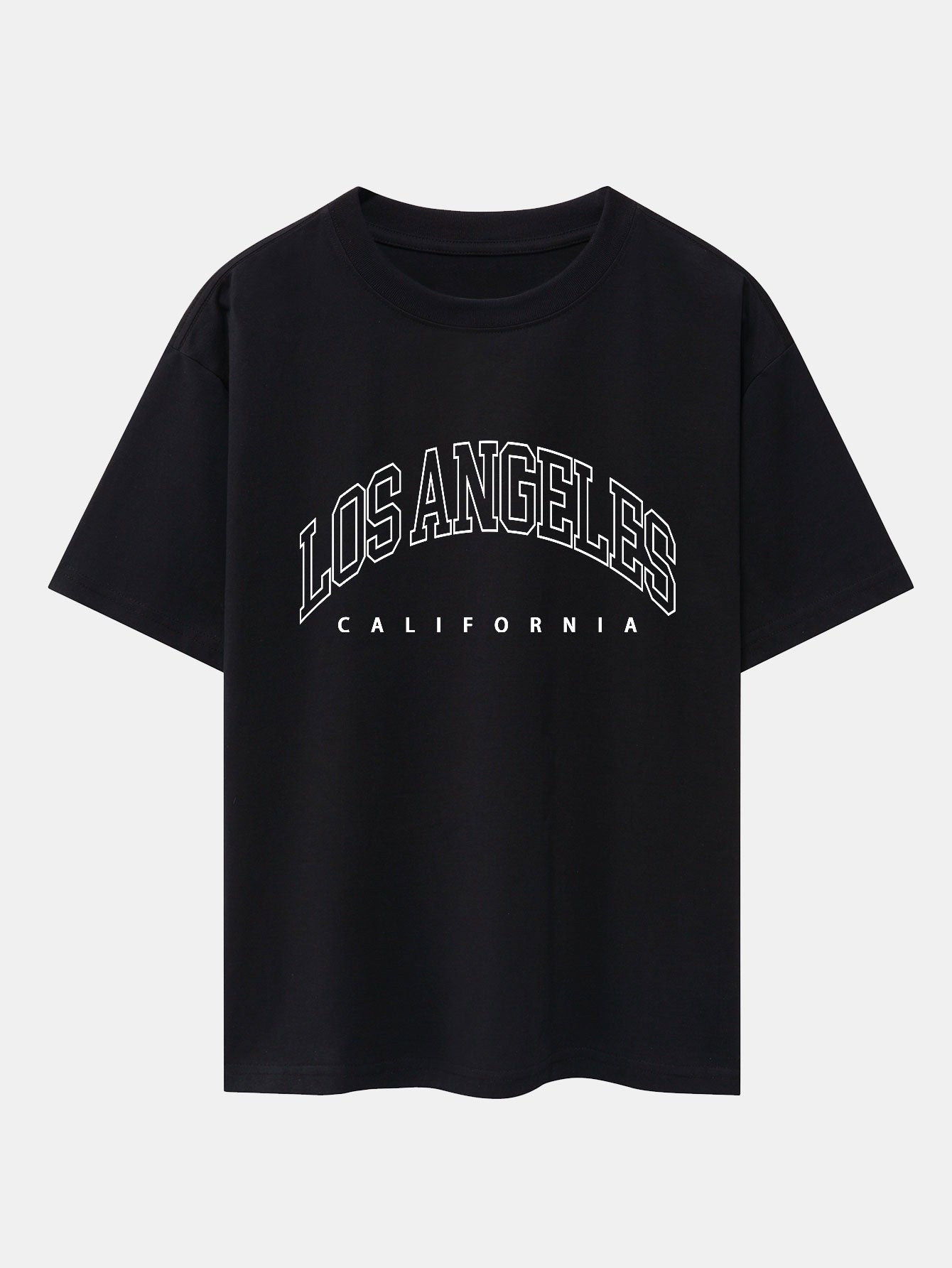 Los Angeles Print Heavy Weight Oversize T-Shirt & Loose Fit Corduroy Cargo Pants - Image 3