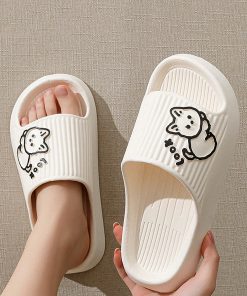 Women Cartoon Graphic Single Band Slides, Fashion Summer EVA Slides