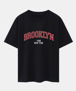 Alternative view of Brooklyn Print Drop Shoulder Oversize T-Shirt & Jersey Shorts