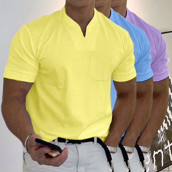 Gentleman business pocket short-sleeved fitness T-shirt - Image 2