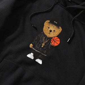 Basketball Bear Print Hoodie