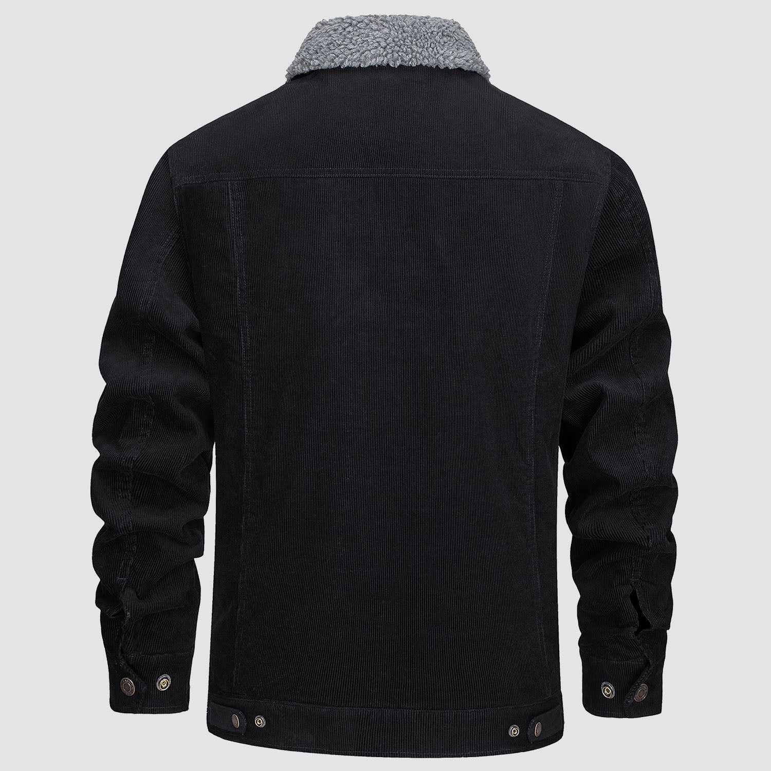 Men's Corduroy Jacket Sherpa Lined Cargo Jackets Cotton Turn Down Collar Winter Warm Casual Work Coat with 5 Pockets - Image 7