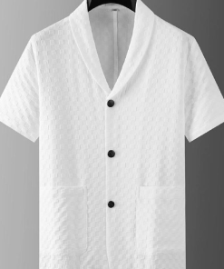 Men's White Casual Fashion Two Piece Set