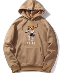Astronaut Bear Print Hoodie