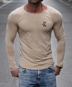 King Solid Color Slim Long-sleeved T-shirt
