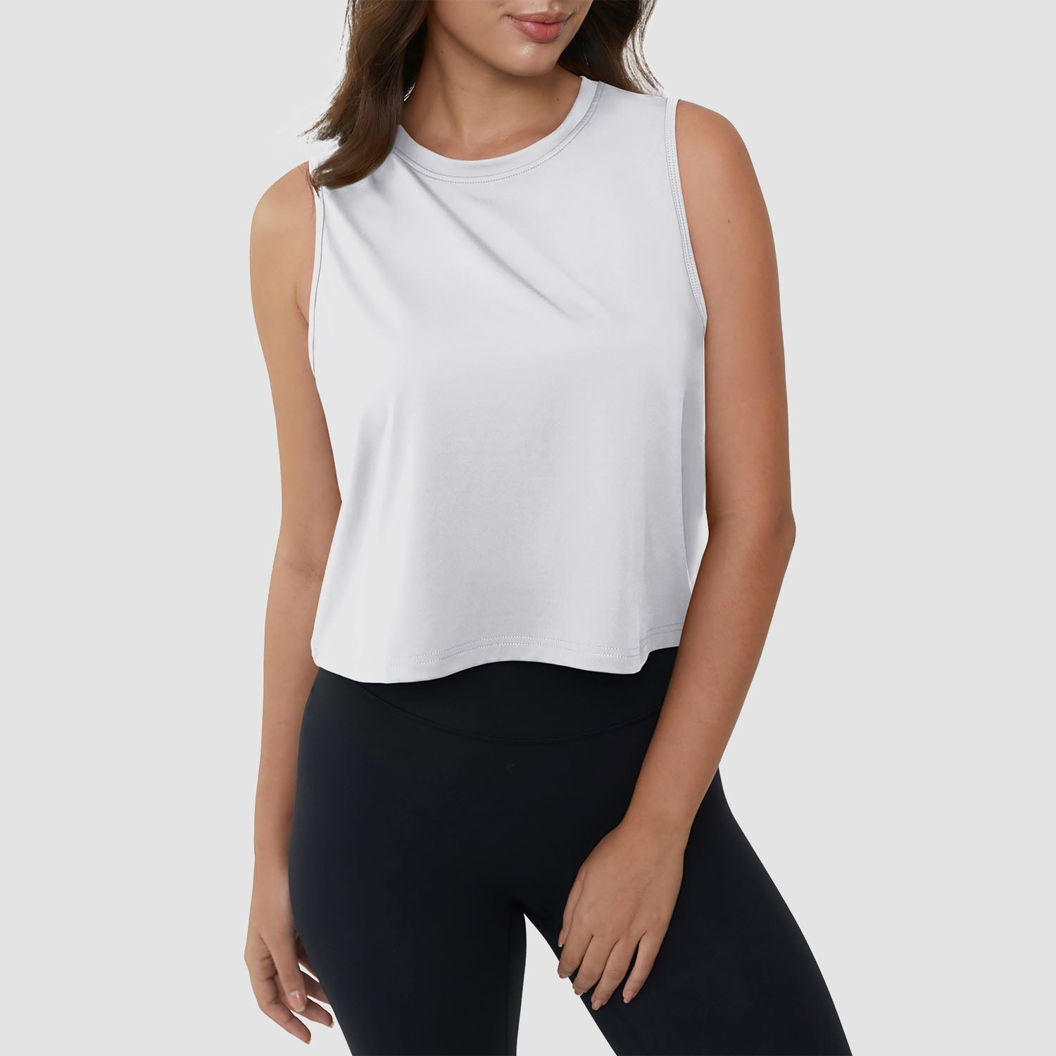 Crop Tops for Women Athletic Running Workout UPF 50+ Cropped Tank Tops - Image 6