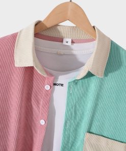 Alternative view of Long Sleeve Patchwork Corduroy Shirt