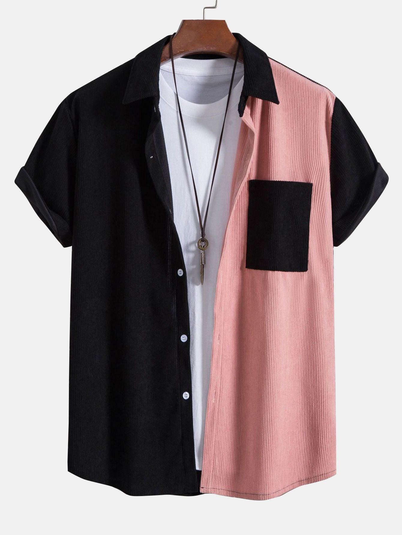 Two Tone Corduroy Shirt & Corduroy Shorts - Image 3