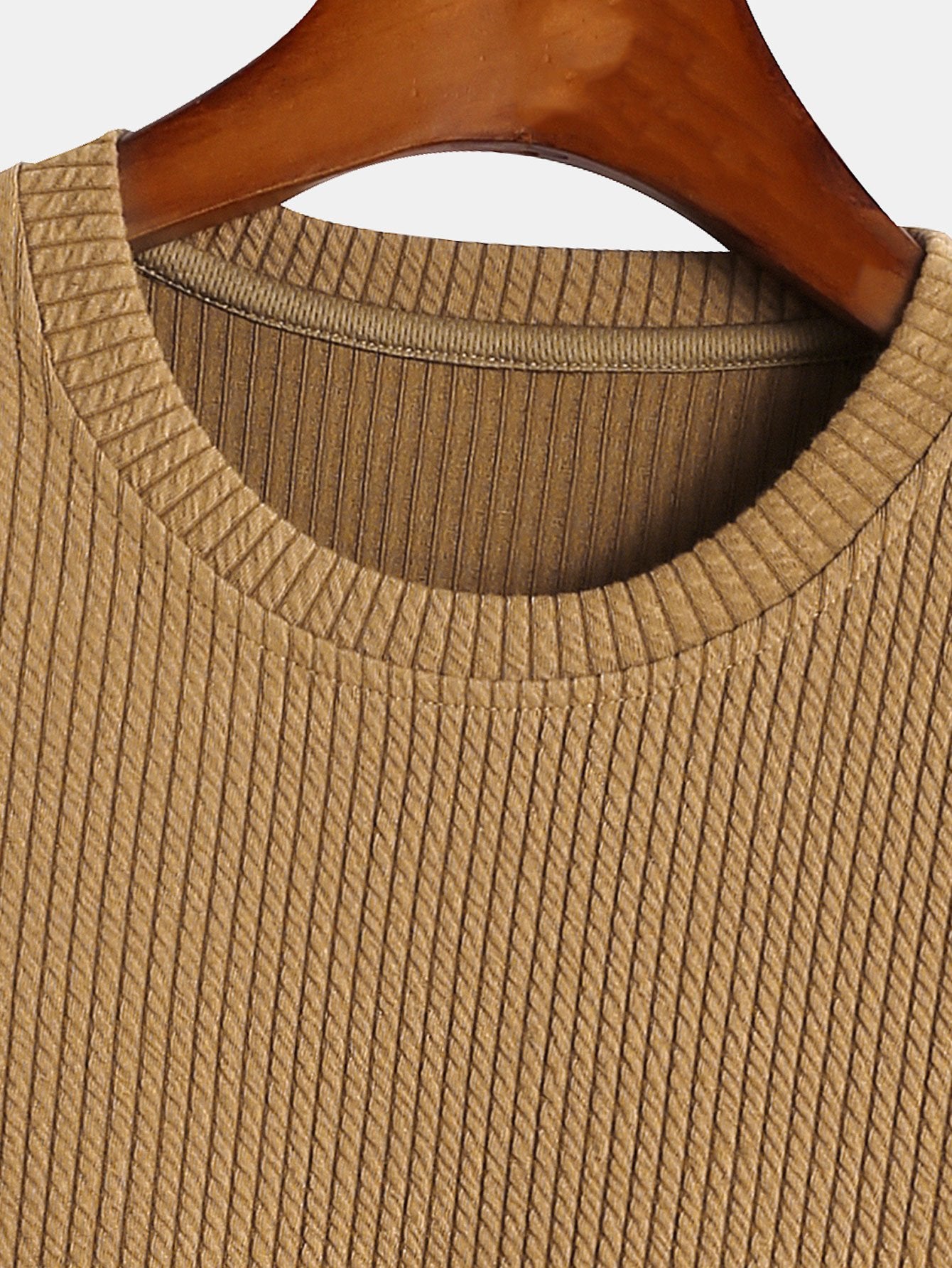 Long Sleeved Muscle Fit Ribbed T-Shirt - Image 7