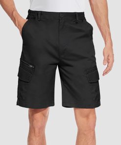Alternative view of Men Classic Cargo Lightweight Many Pockets Work Elastic Waist Casual Cotton Comfortable Shorts
