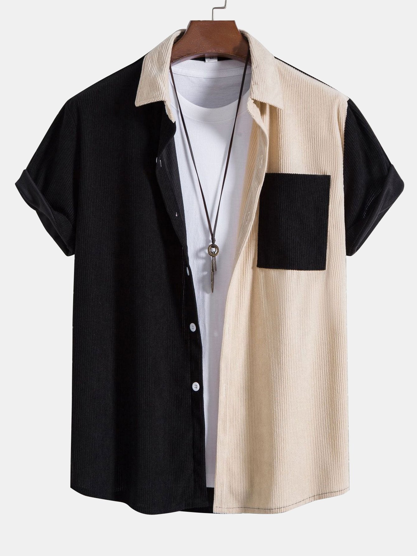 Two Tone Corduroy Shirt & Corduroy Shorts - Image 2