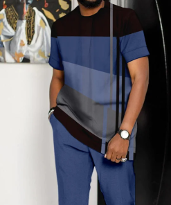 Men's Casual Colorblock Walking Suit-026