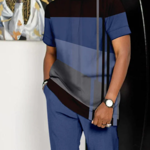 Men's Casual Colorblock Walking Suit-026