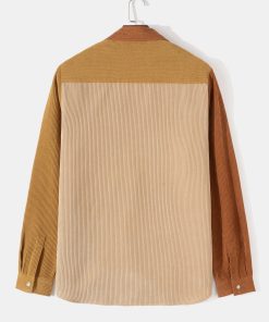 Corduroy Patchwork Button Up Shirt