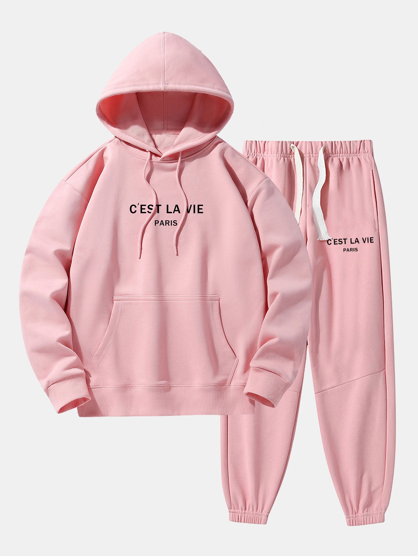Paris Print Cotton Blend Hoodie & Jogger Pants - Image 6