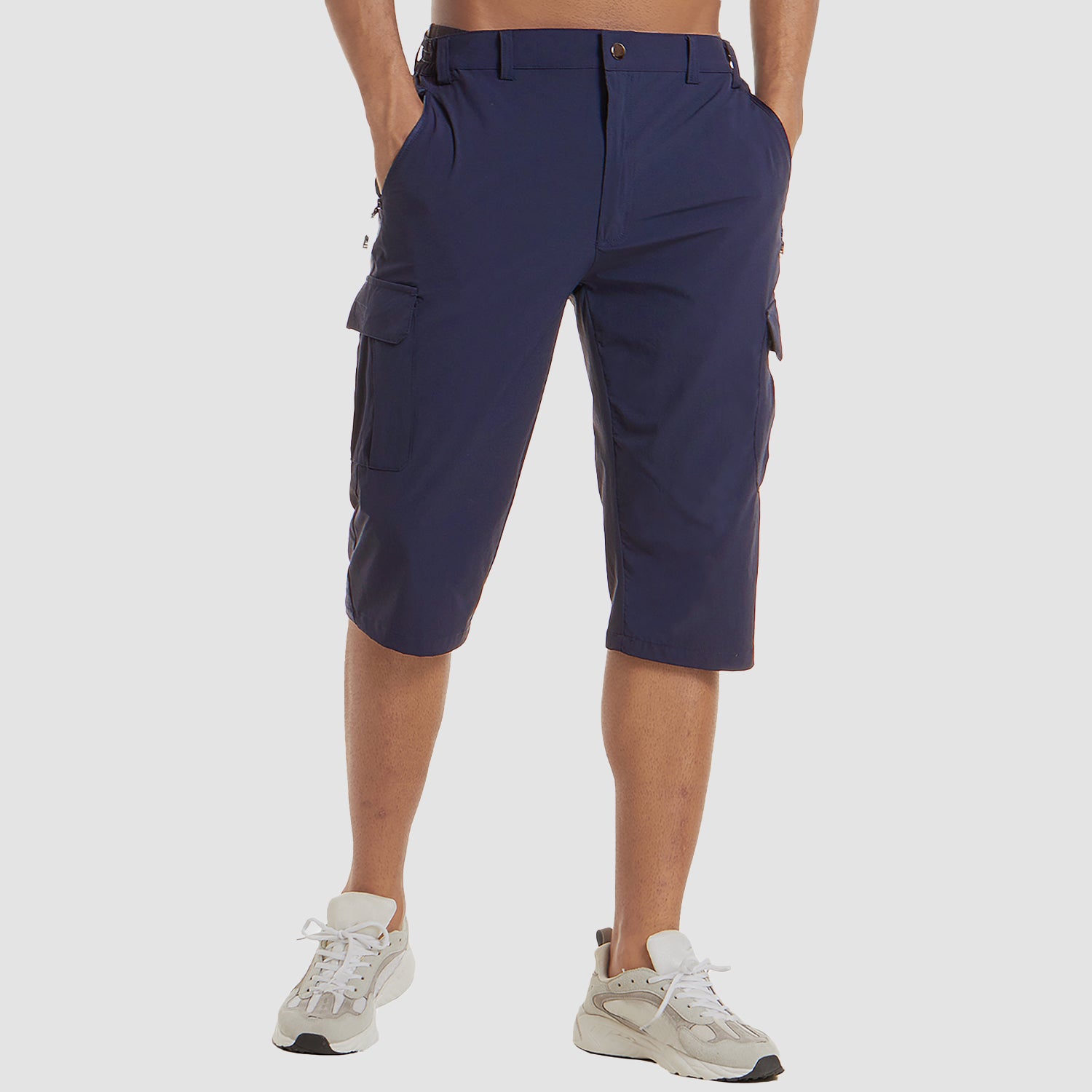 Men Knee Length Shorts Lightweight Thin Quick Dry Cargo Shorts - Image 3