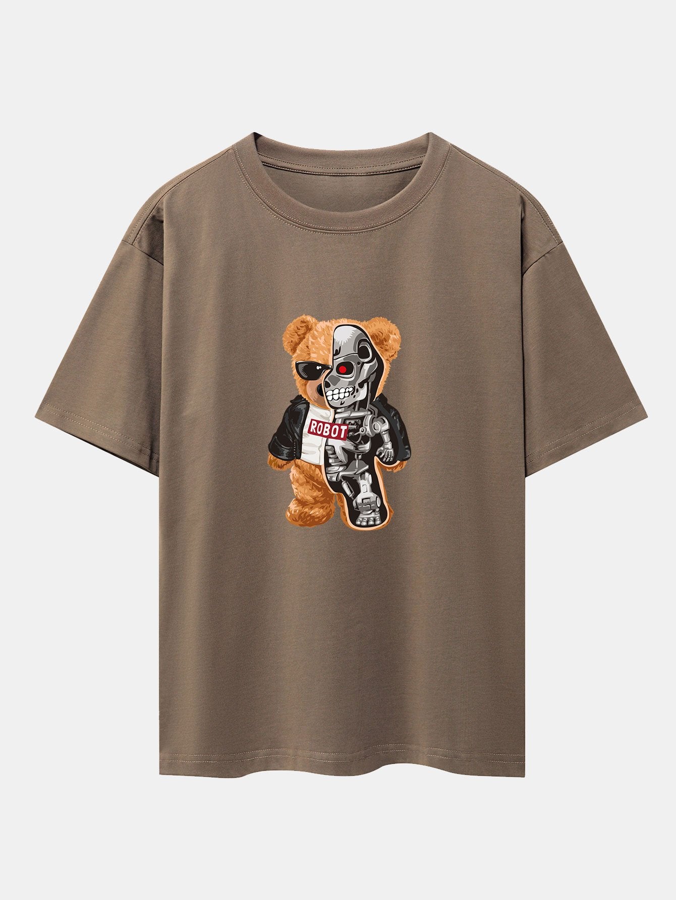 Robot Bear Print Heavy Weight Oversize T-Shirt - Image 2