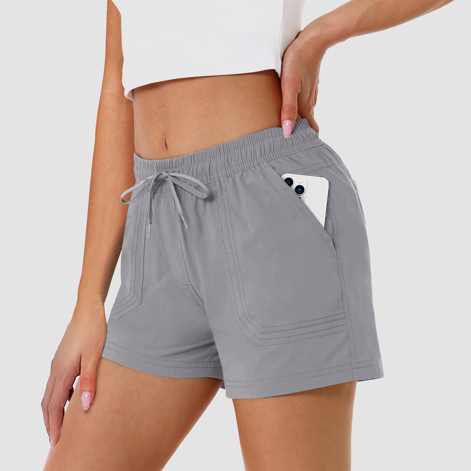 Women's Running Shorts Gym Workout Quick Dry Relaxed Fit Casual Shorts with 2 Pockets - Image 6