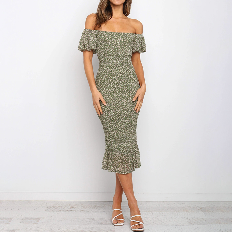 Casual Short-sleeved Stretch Jumpsuit Bag Hip Skirt Shrug Summer European And American Style - Image 6