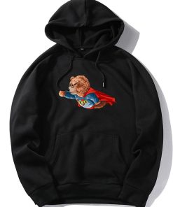 Superhero Bear Print Hoodie
