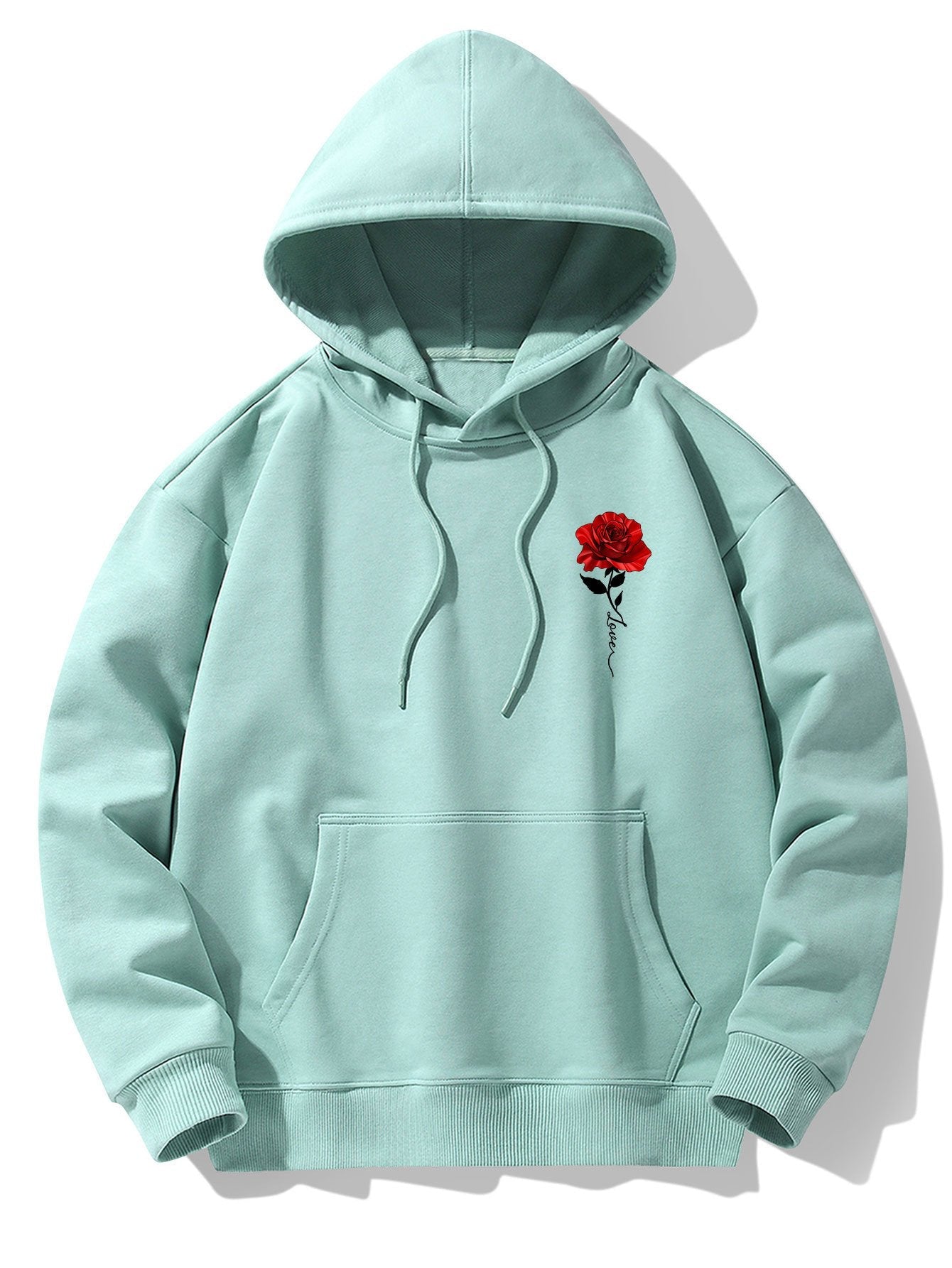 Rose Print Cotton Blend Hoodie & Jogger Pants - Image 10
