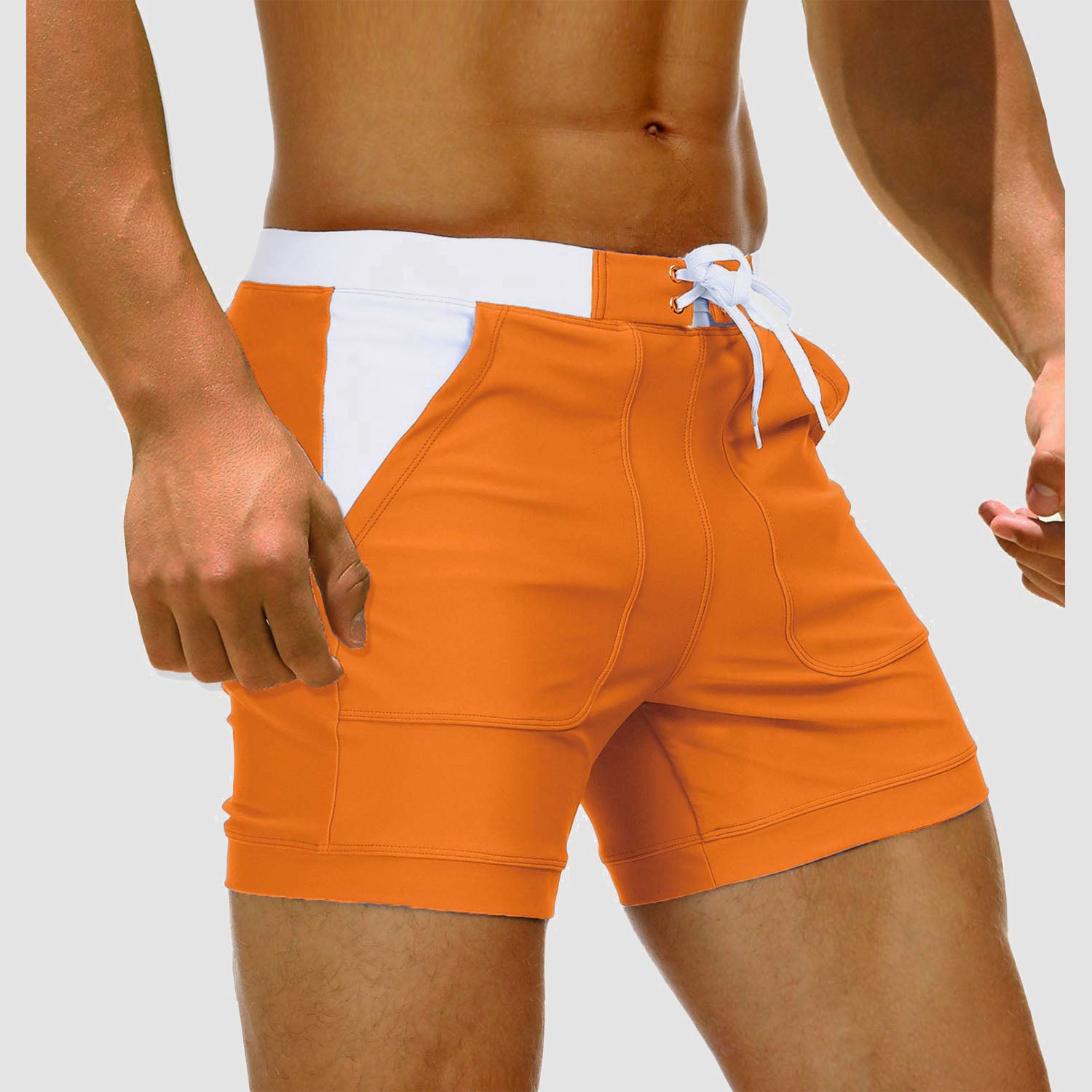 Men's Swim Trunks Square Leg with Pockets Mesh Lining Beach Shorts Underwear - Image 8