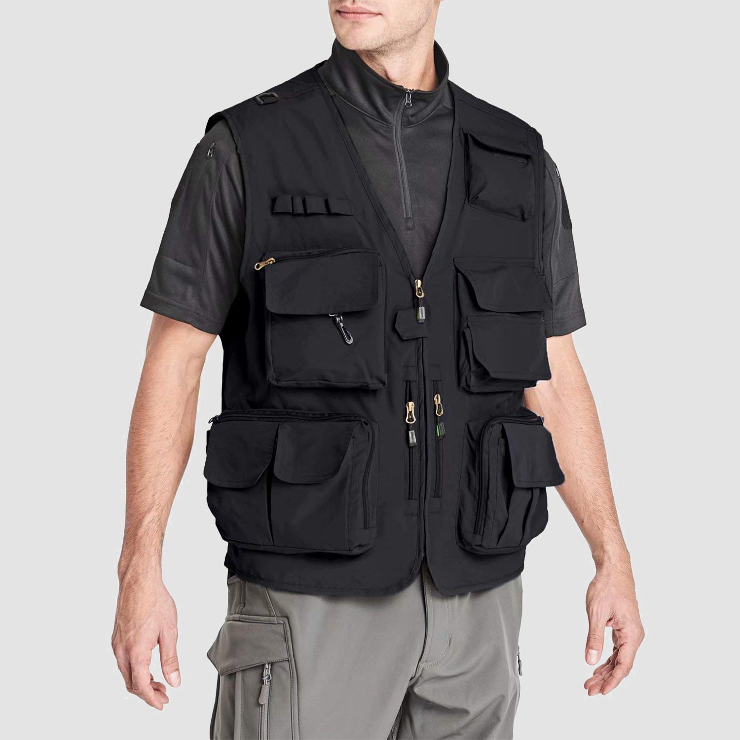 Men's Outerwear Vests Mesh Sleeveless Outdoor Work Vest with Multi Pockets Cargo Waistcoat Fishing - Image 3