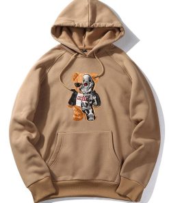 Robotic Bear Print Hoodie