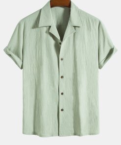 Textured Cotton Revere Shirt & 5" Shorts