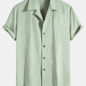 Textured Cotton Revere Shirt & 5" Shorts