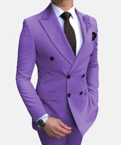 Alternative view of Elegant Plain Lapel Collar Double Breasted Blazer & Pants 2Pcs Set