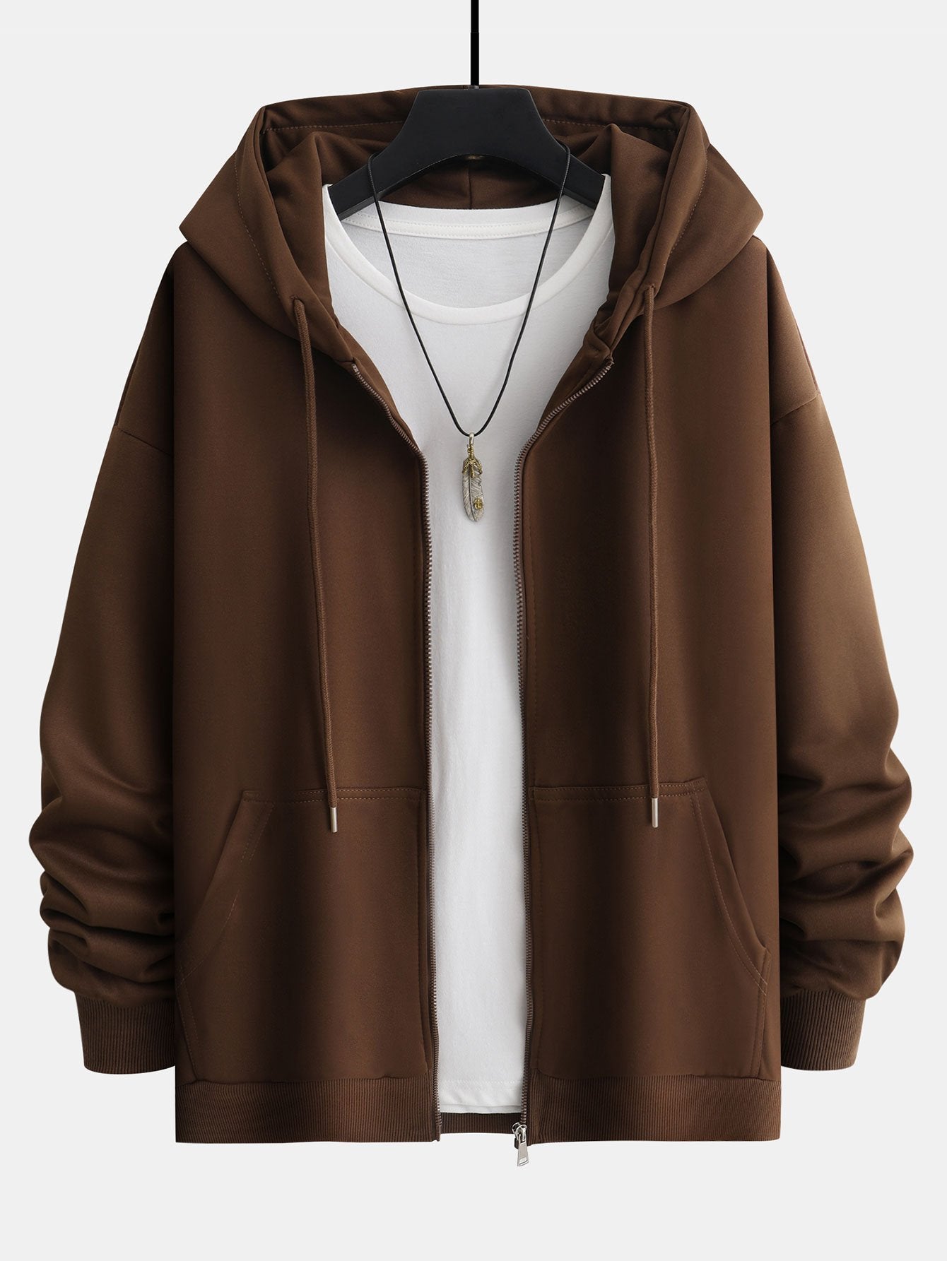 Basic Relax Fit Zip Hoodie - Image 2
