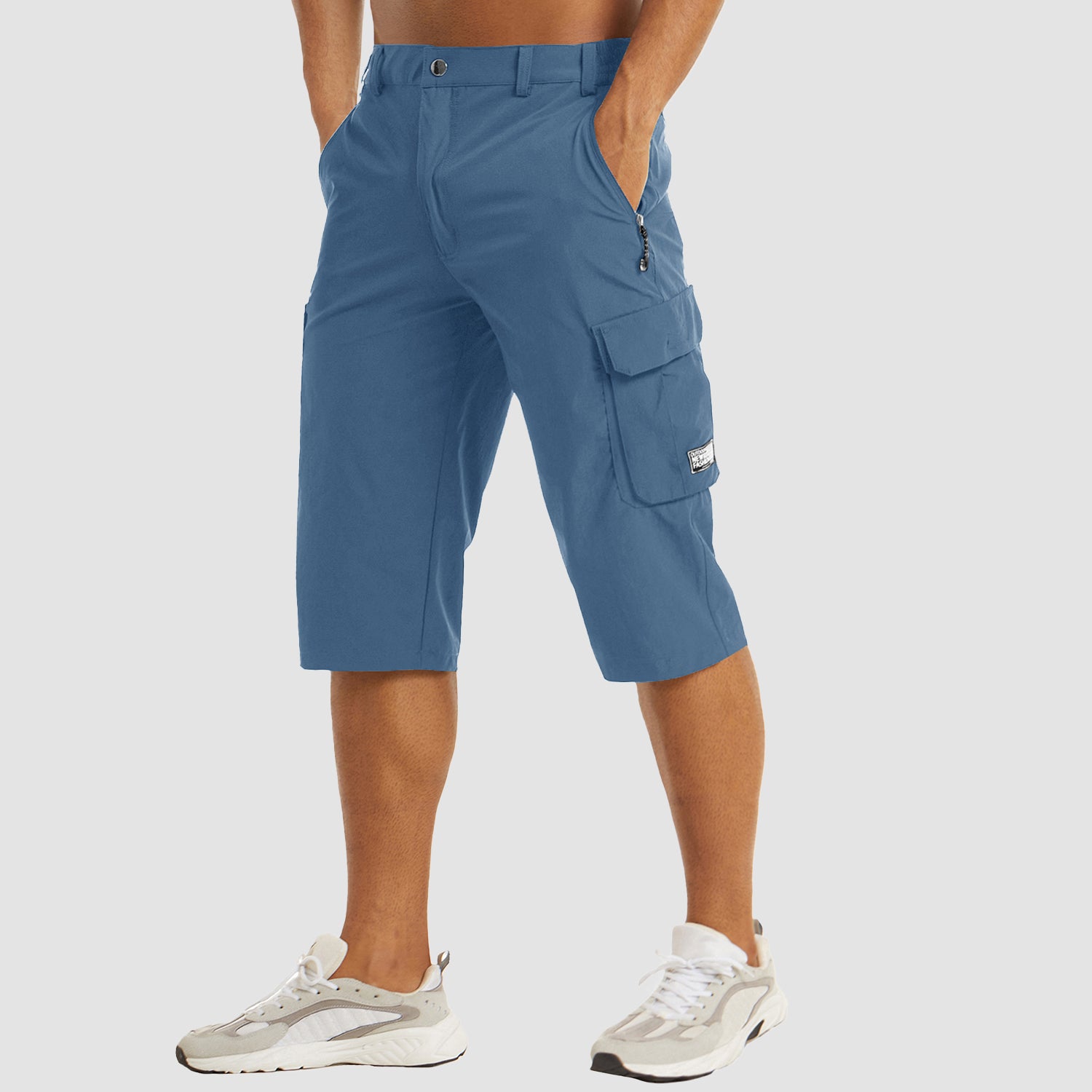 Men Knee Length Shorts Lightweight Thin Quick Dry Cargo Shorts - Image 14