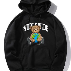 Worldwide Bear Print Hoodie