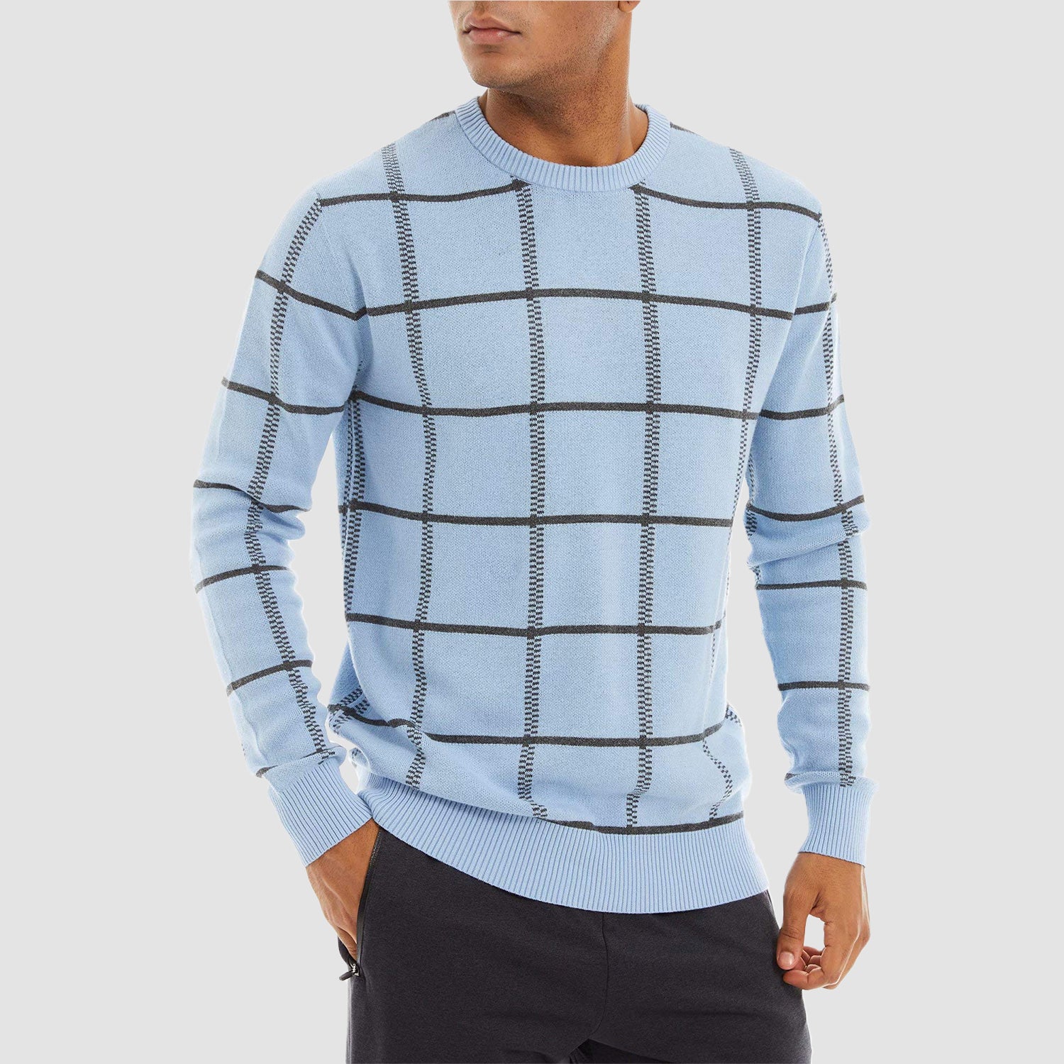 Men's Casual Knitted Sweaters Crewneck Pullover Cotton Sweatshirt Soft Lightweight Autumn - Image 9