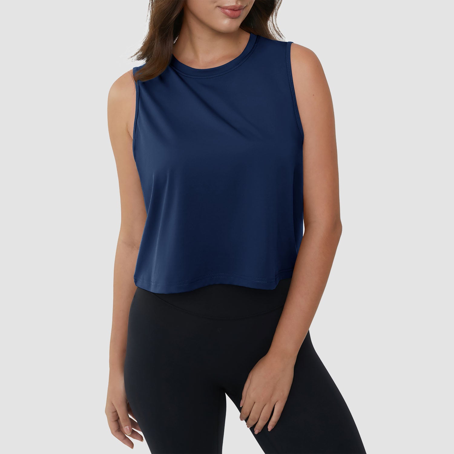 Crop Tops for Women Athletic Running Workout UPF 50+ Cropped Tank Tops - Image 9