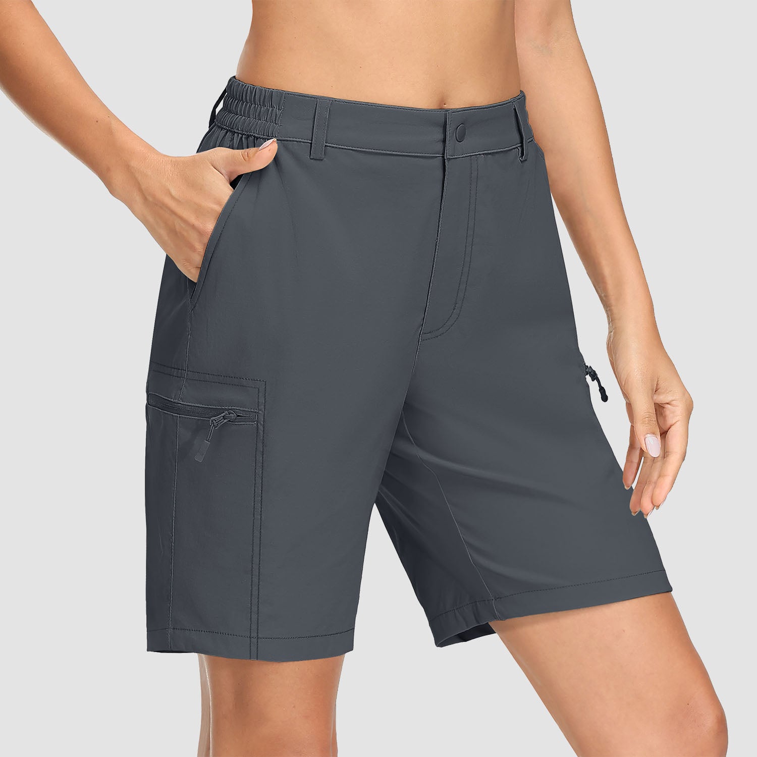 Women's Hiking Shorts with 5 Pockets Water-Resistant Ripstop Cargo Shorts Quick Dry - Image 7
