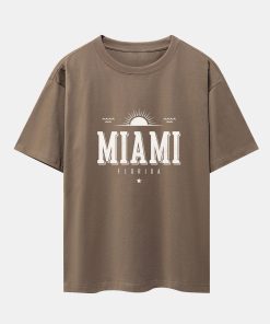 Alternative view of Vintage Miami Letter Print Heavy Weight Oversize T-Shirt