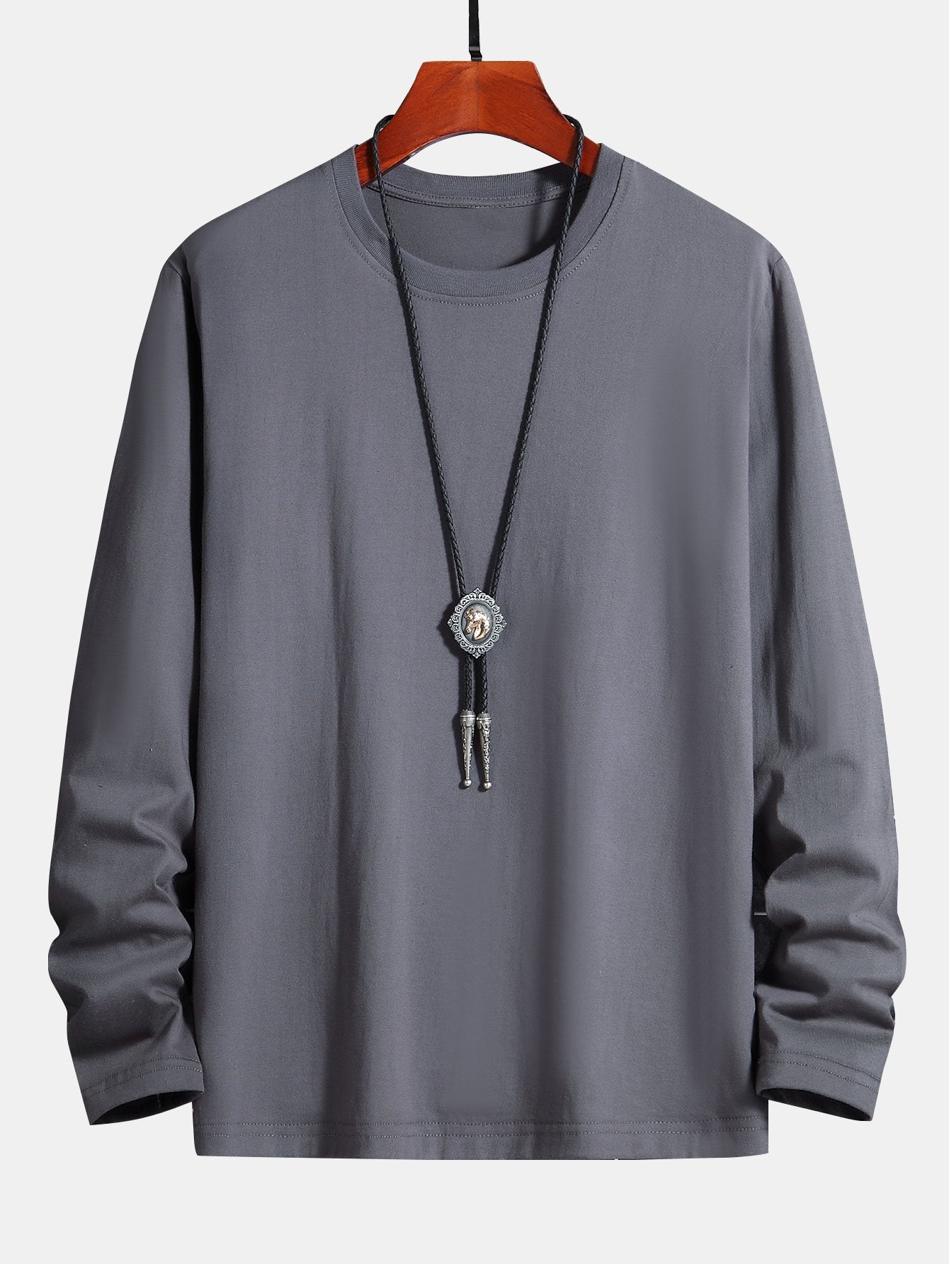 Basic Long Sleeve Cotton T-Shirt - Image 4