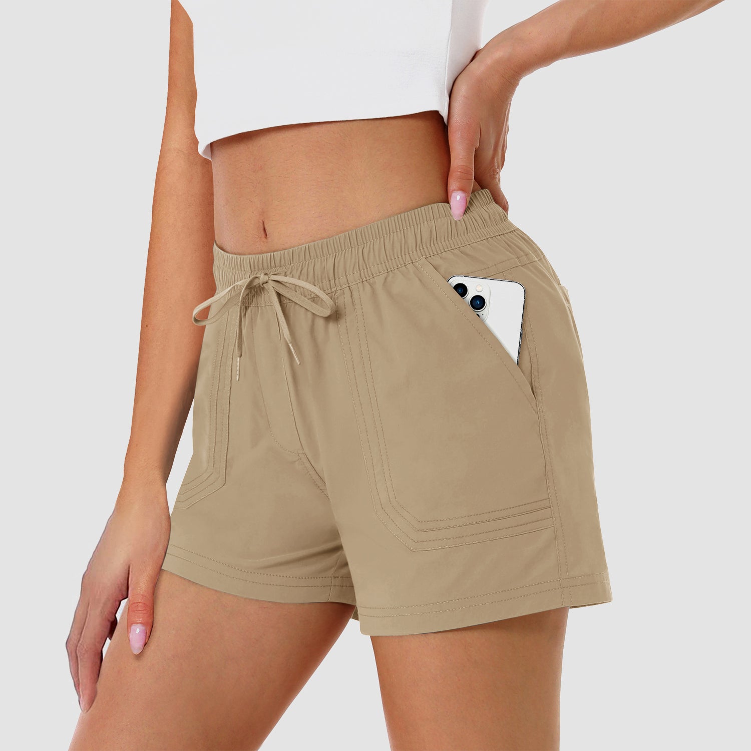 Women's Running Shorts Gym Workout Quick Dry Relaxed Fit Casual Shorts with 2 Pockets - Image 4