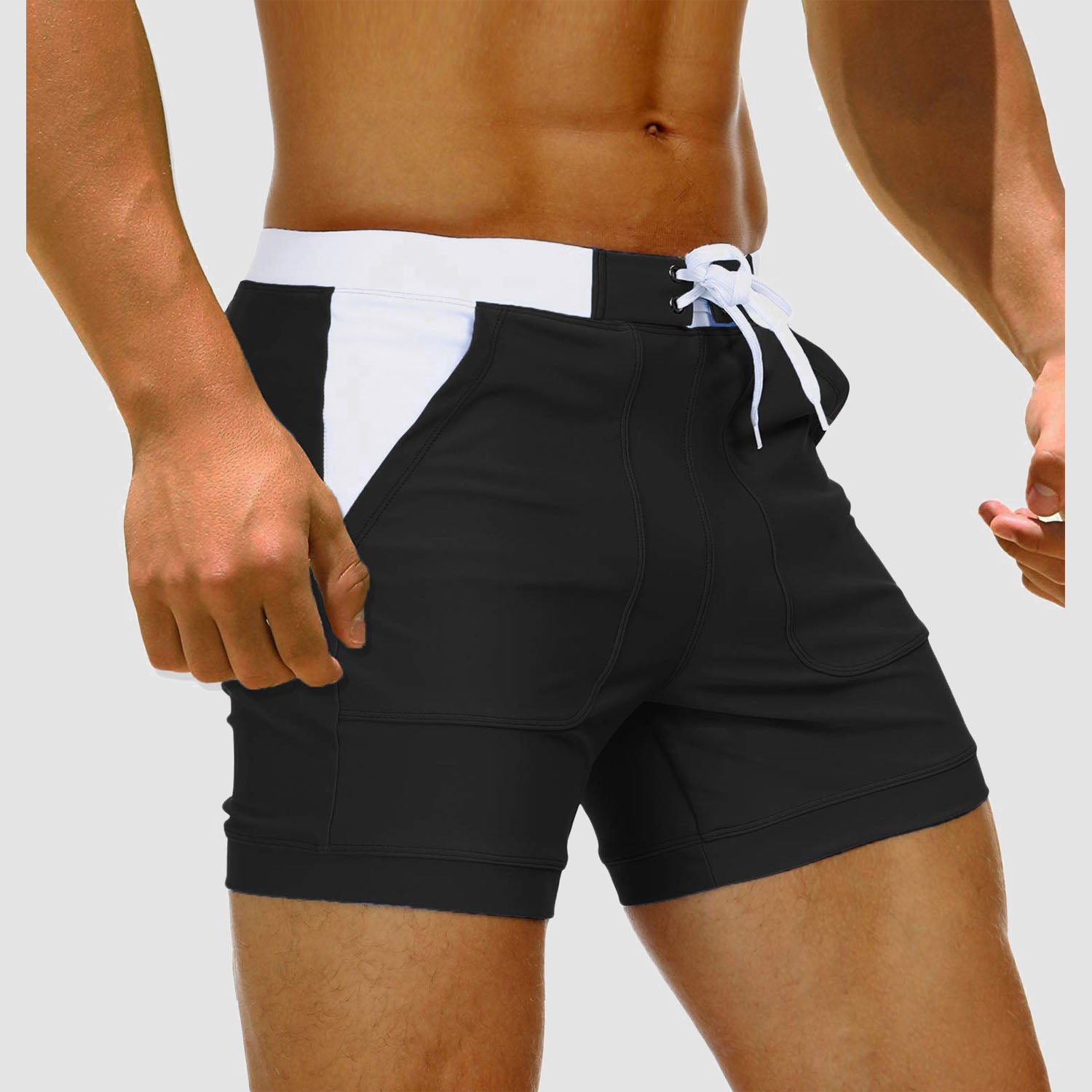 Men's Swim Trunks Square Leg with Pockets Mesh Lining Beach Shorts Underwear - Image 7